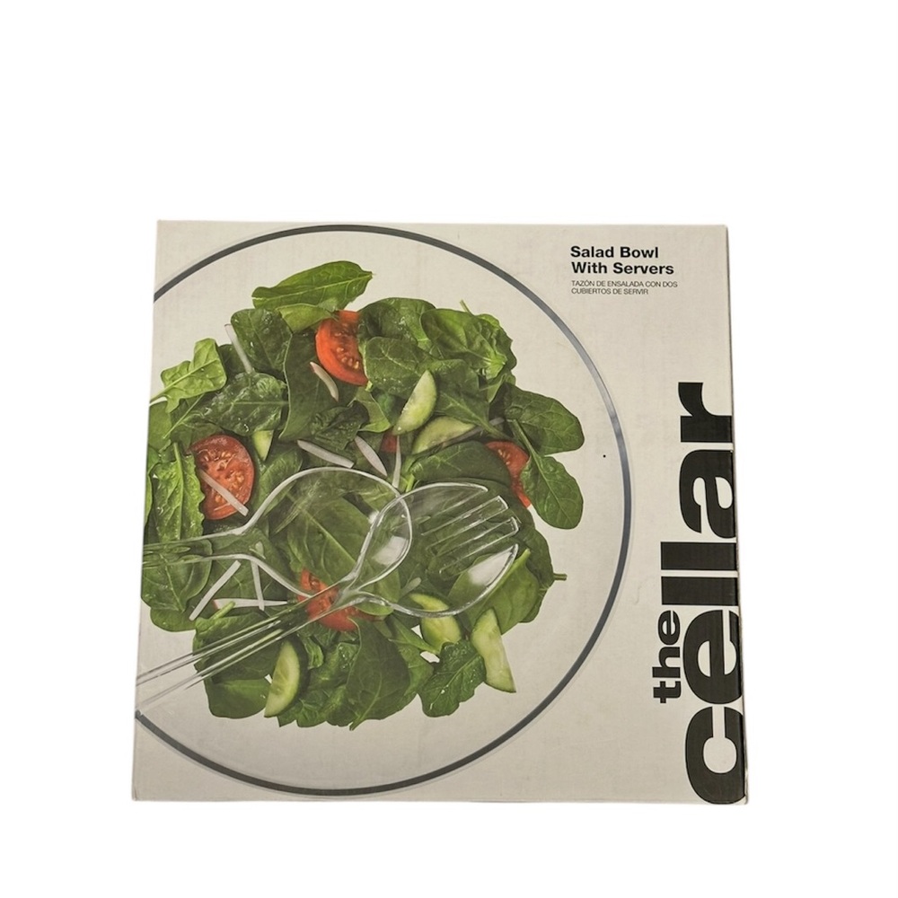 The Cellar Glass Salad Bowl with Servers